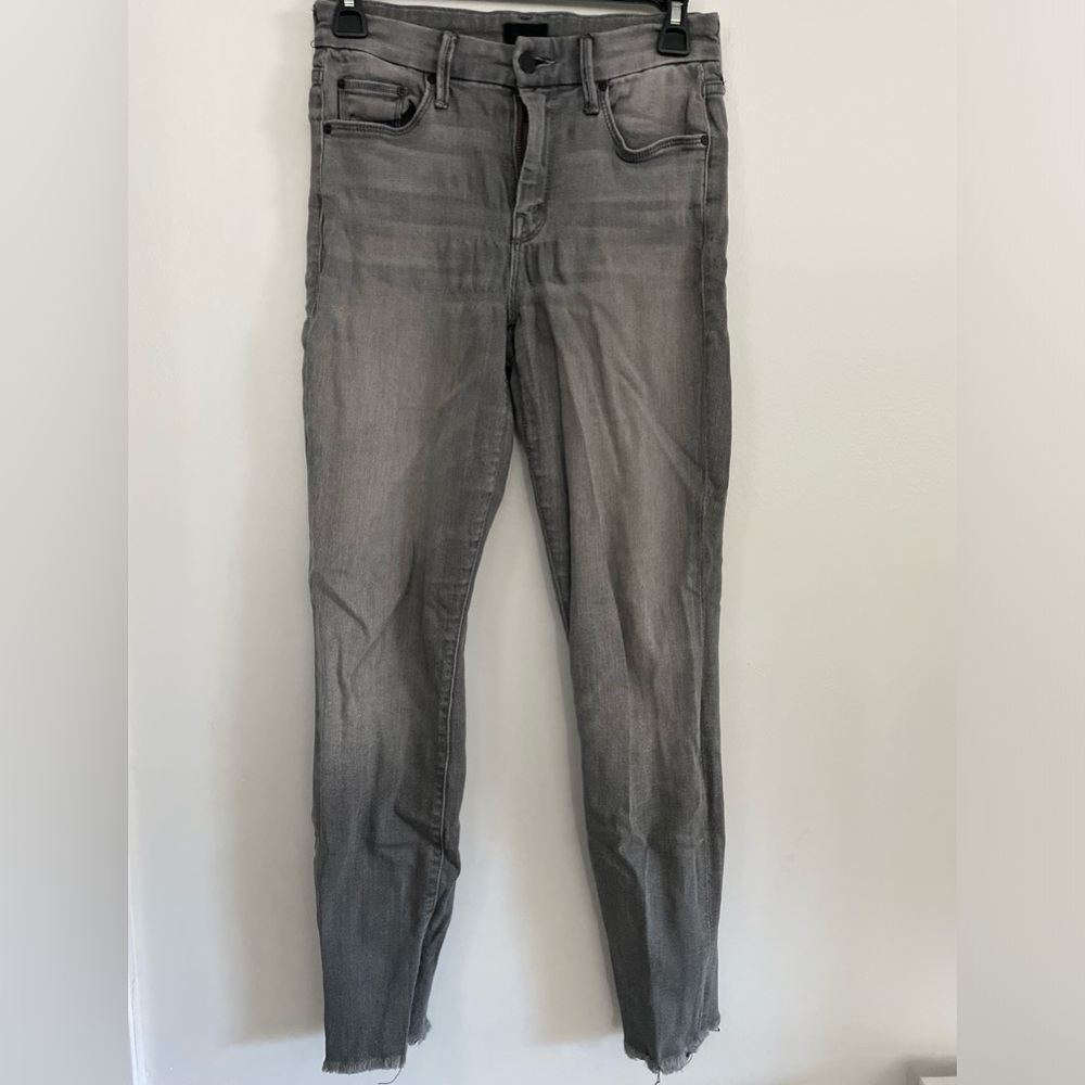 MOTHER Grey Jeans - Looker Ankle Fray